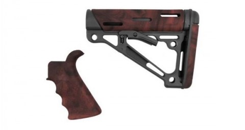 Butt stock Hogue AR15/M16 Kit, Beavertail Grip and OverMold Collapsible Buttstock - Red Lava